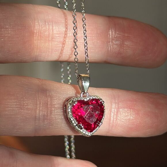 PENDING LAB RUBY HEART NECKLACE - Picture 1 of 5
